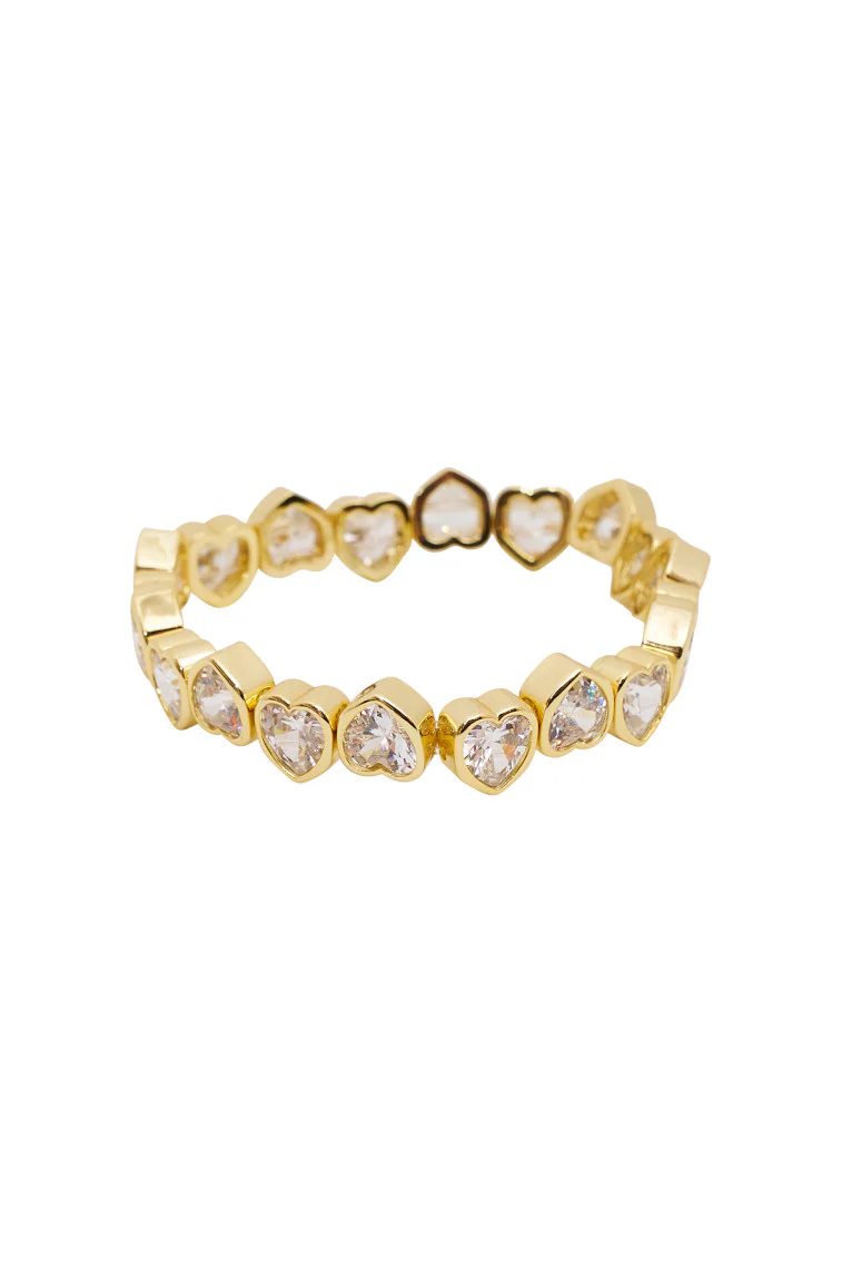 Erin Wachs Large Heart Stretch Bracelet - GOLD