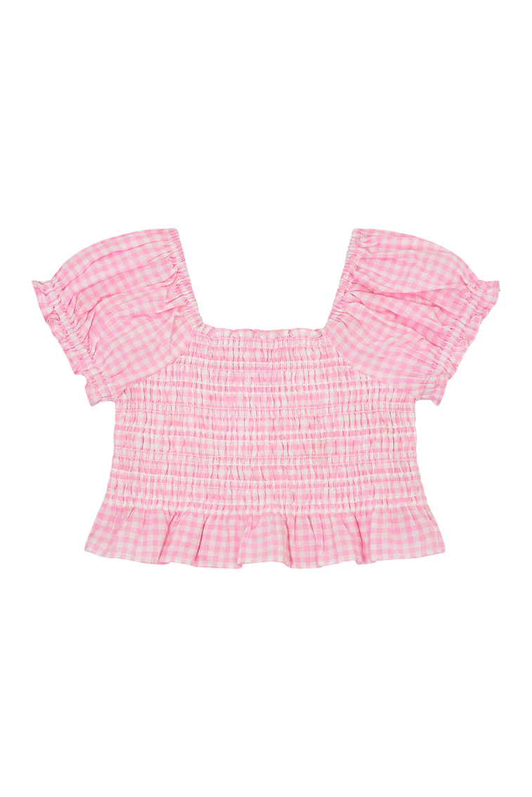 Girls Smocked Gingham Fabielle Top