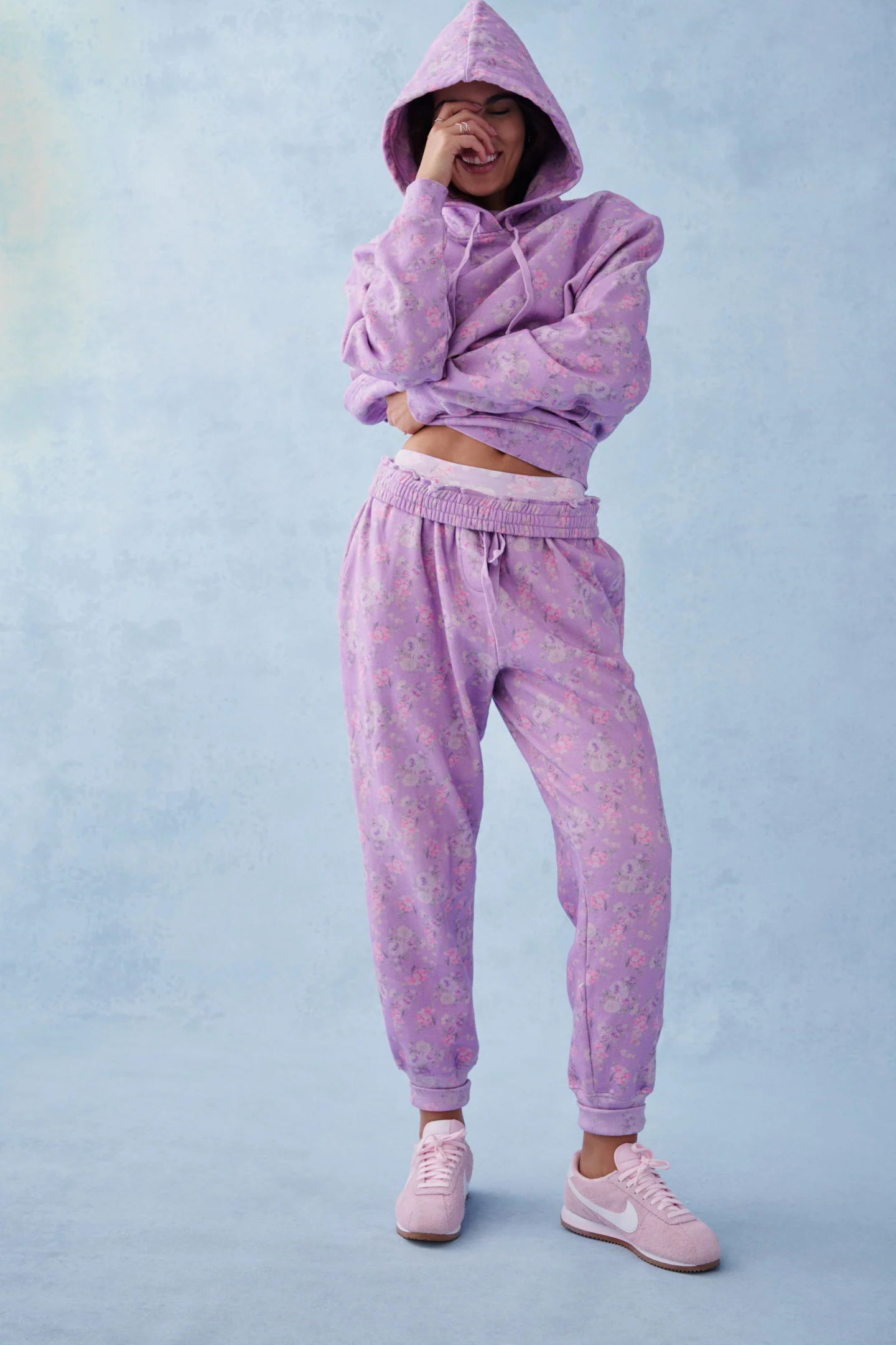 Nacova Floral Cotton Hoodie - HIBISCUS