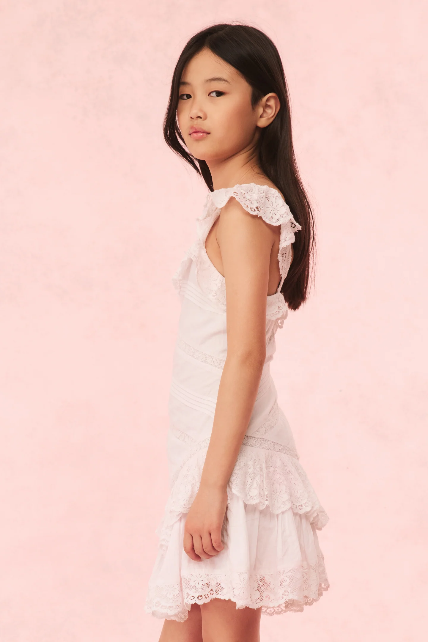 Girls Poppi Cotton Lace-Detailed Dress