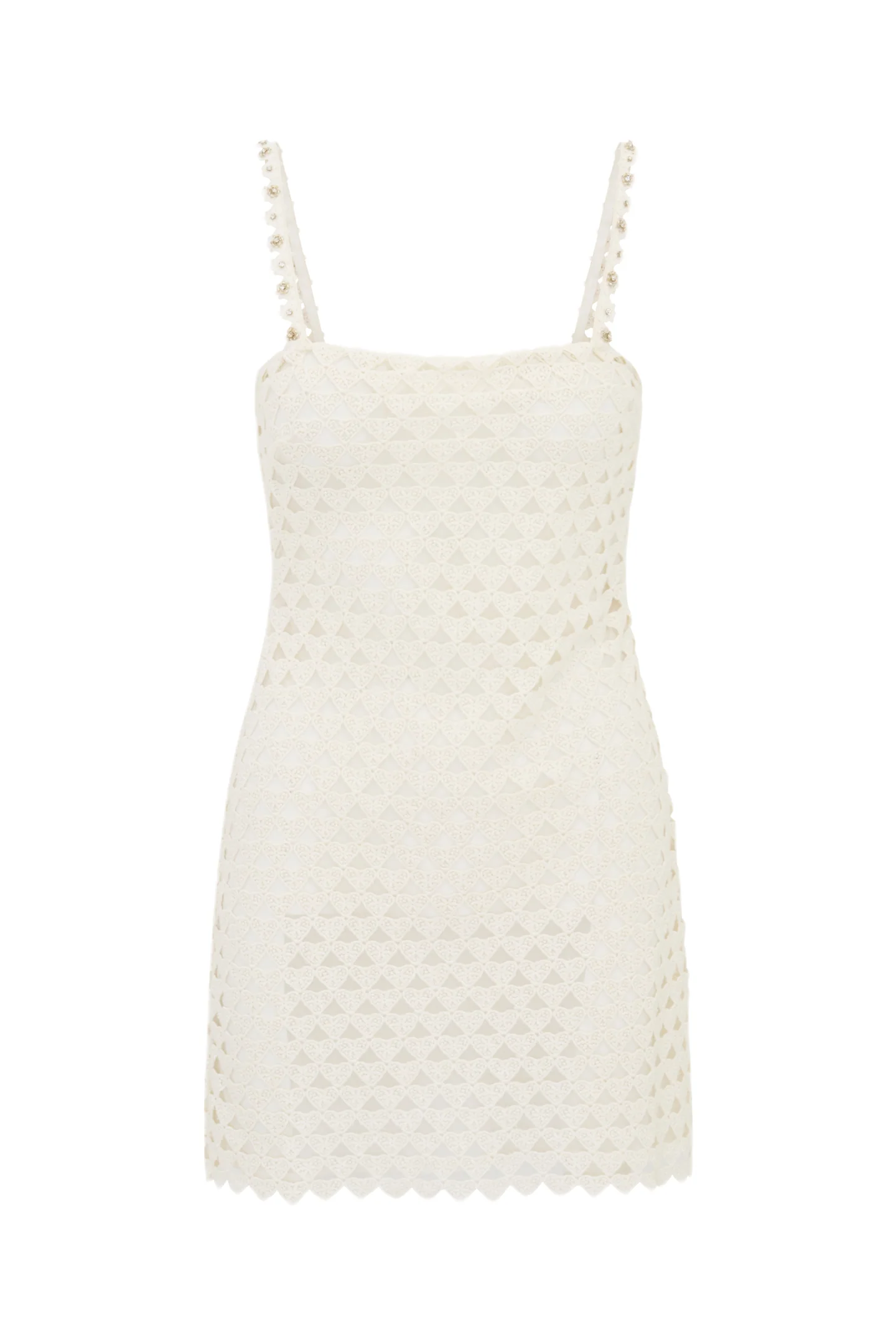 Camara Rhinestone Cotton Lace Mini Dress