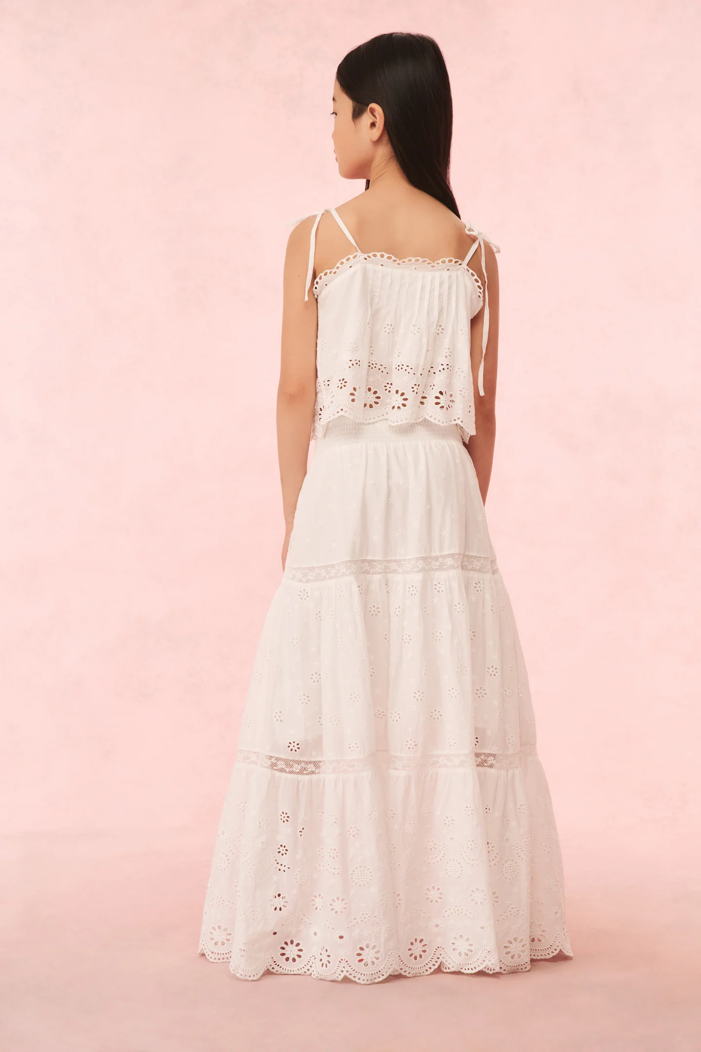 Girls Caelia Eyelet Lace Maxi Skirt