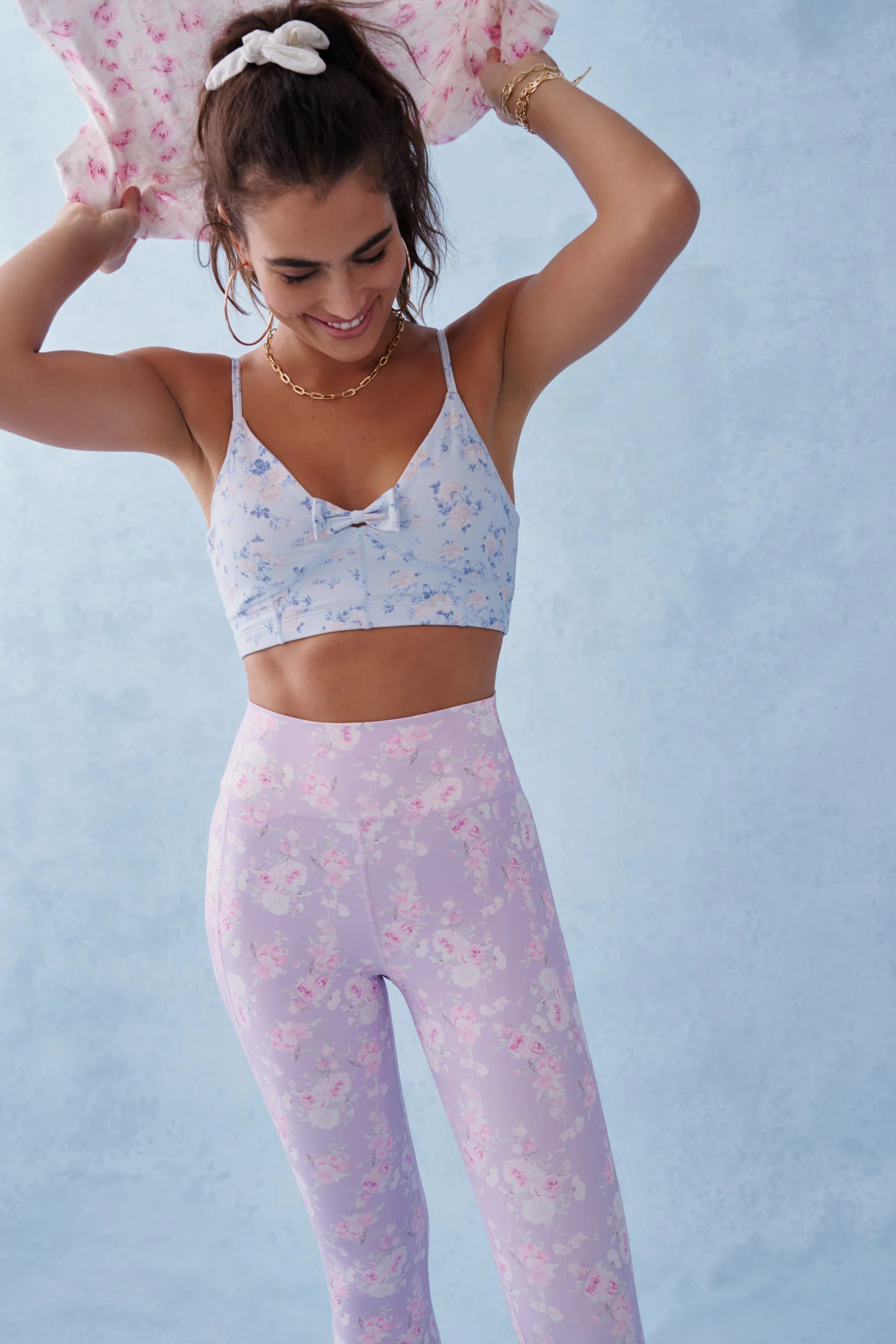 Ridgeson Floral Active Bra - WHISPER BLUE