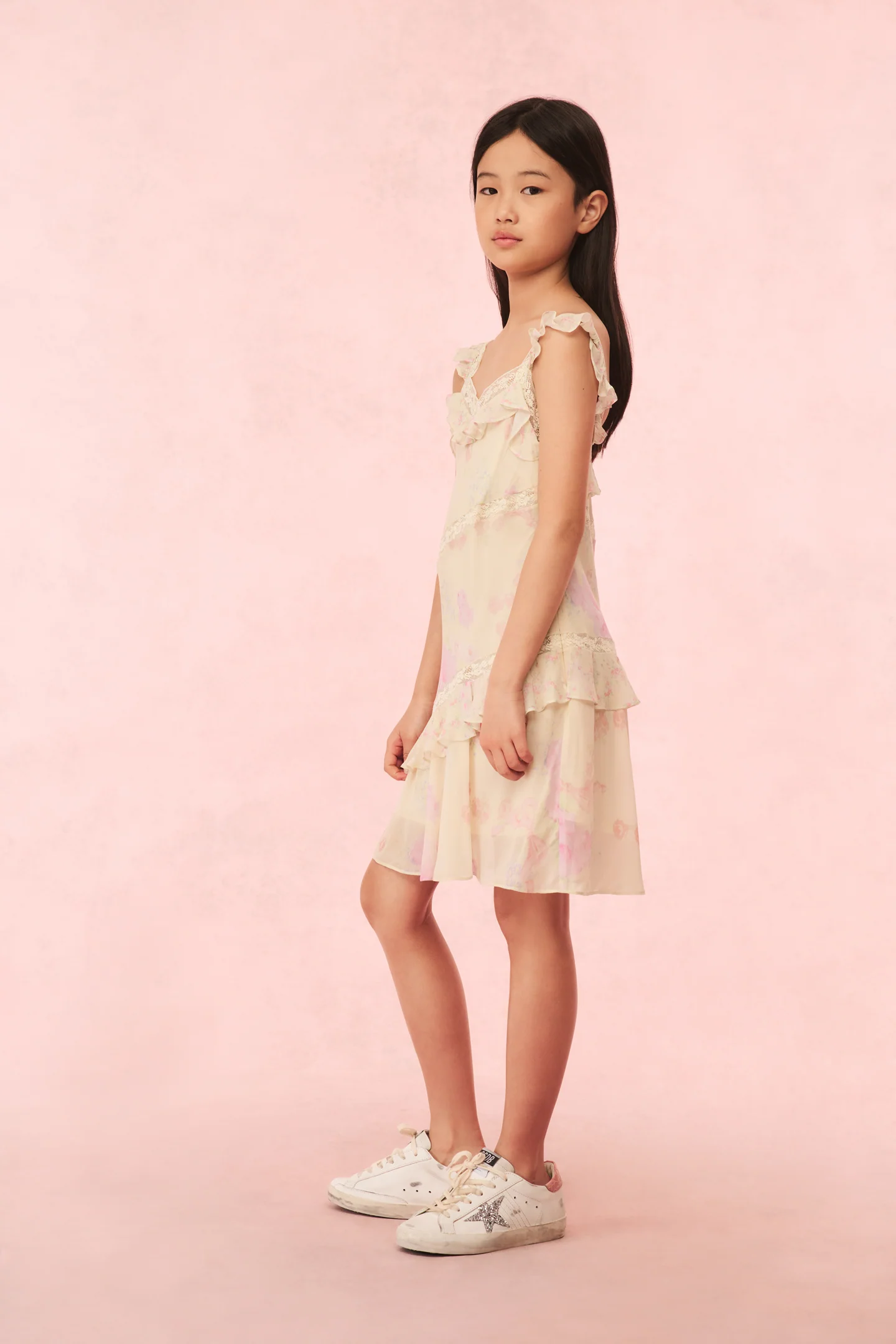 Girls Idaline Floral Ruffle Dress