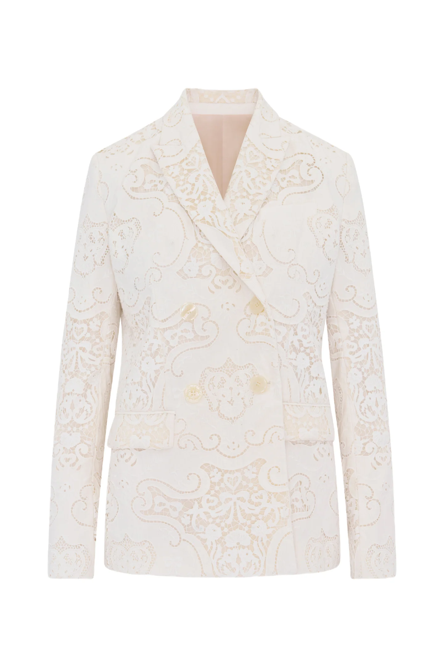 Luara Cotton Doiley Lace Blazer